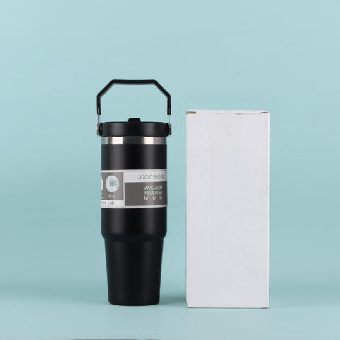 30oz Thermal Tumbler with Handle + Straw Lid