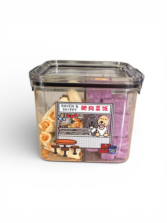 TTJC x The Dog Grocer: 菜饭 (cài fàn) 700ml Quad-Compartment Treat Jar Bundle