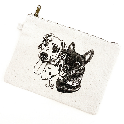 Printed Large Canvas Pouch